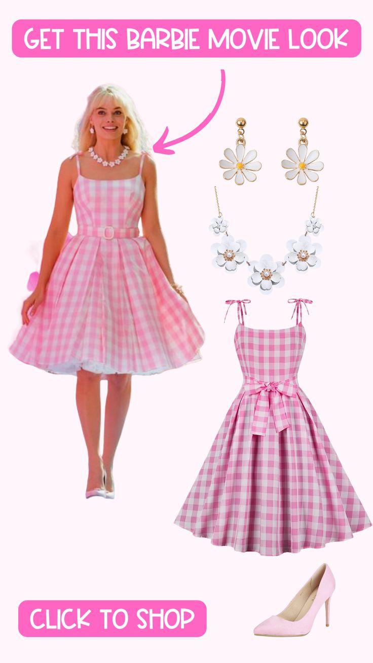 Adult Barbie Halloween Costume Pink Dress