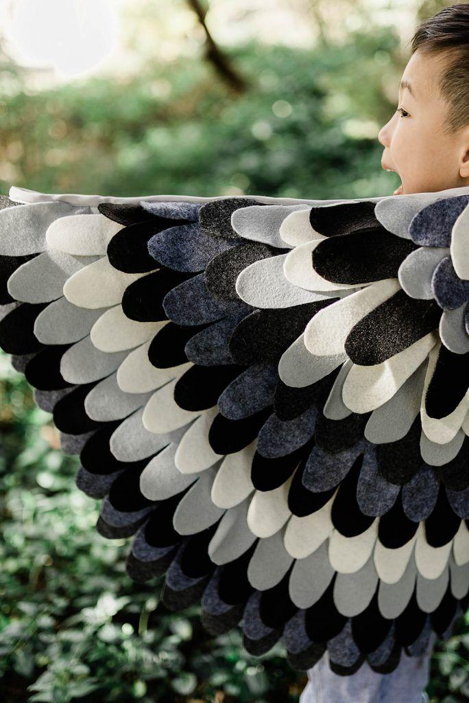 Large Black Angel Wings Feather Costume