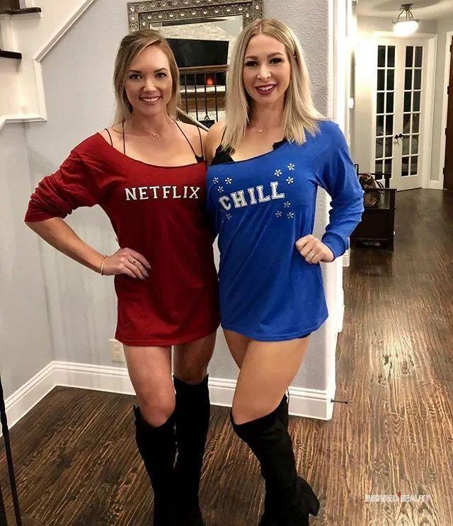 Two Best Friends Wearing Matching Sweaters