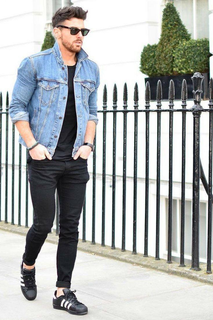 Big and Tall Denim Trucker Shirt with Accessories