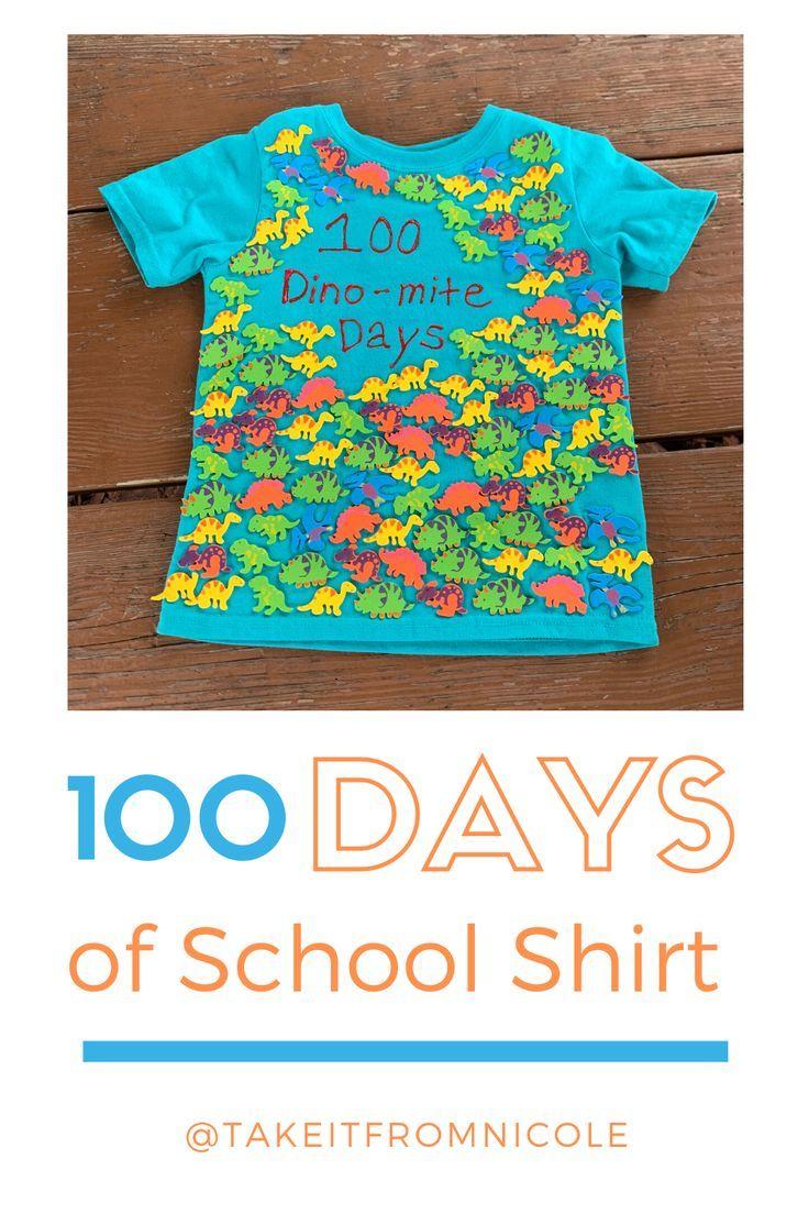 Boy wearing 100 days of school t-shirt reading book