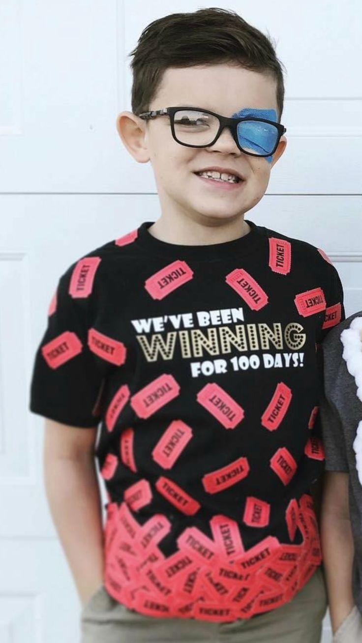 Boy Wearing 100 Days Smarter Shirt