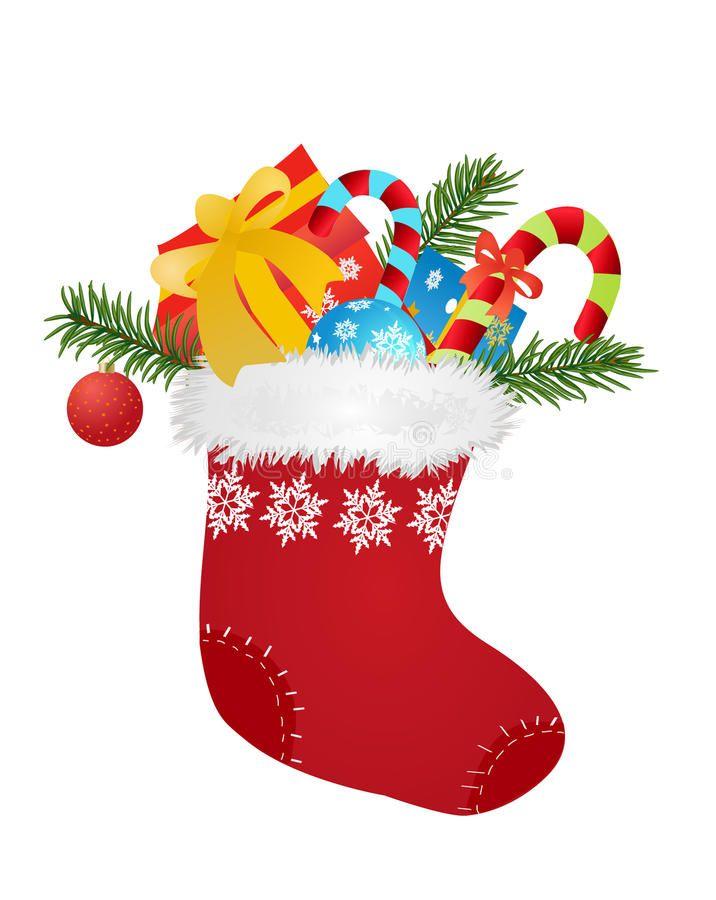 christmas stocking filled with candy
