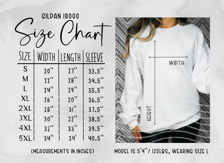 Christmas Sweatshirt Size Chart for Women
