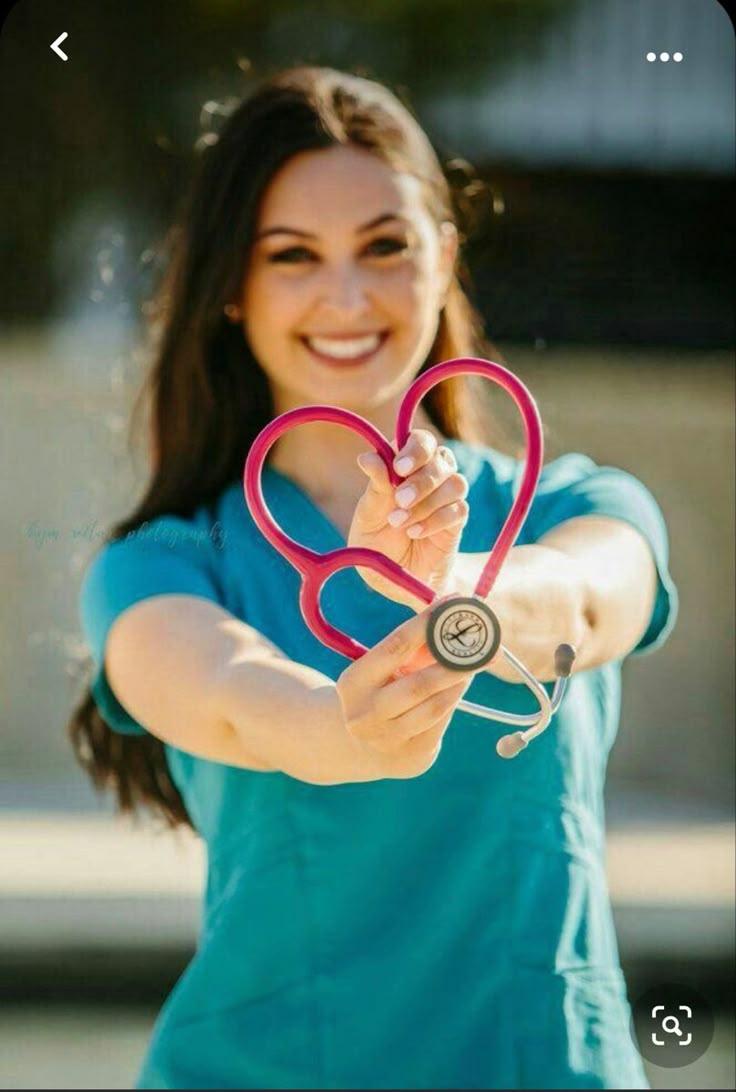 Cute Nursing Student with Heart Stethoscope