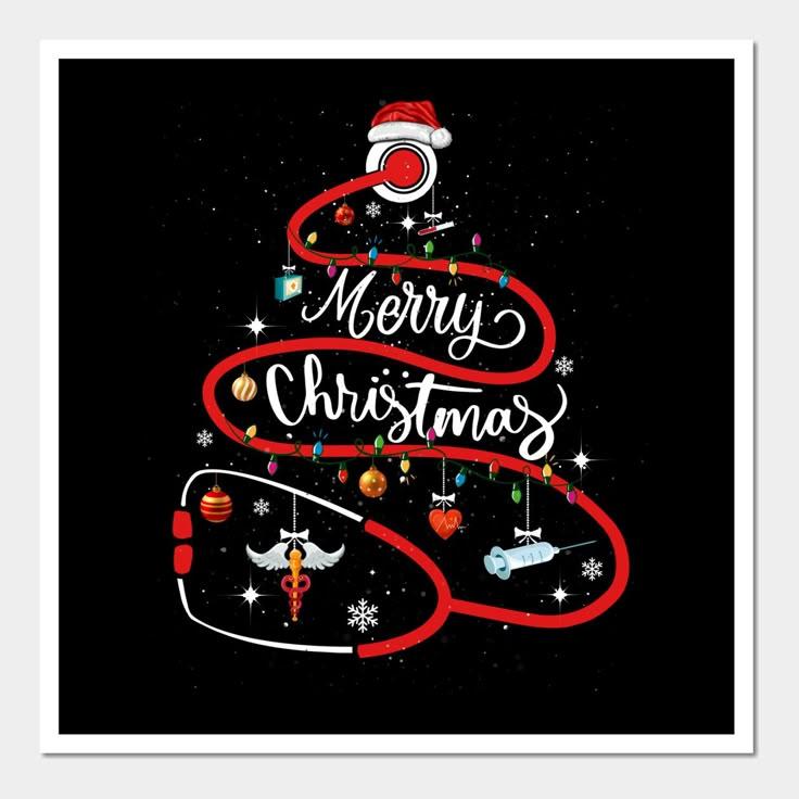 er nurse christmas tree stethoscope shirt design