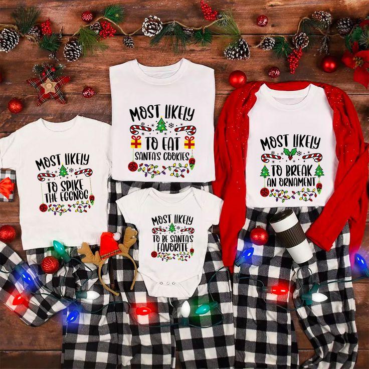 Family Matching Christmas T-Shirts Holiday Spirit