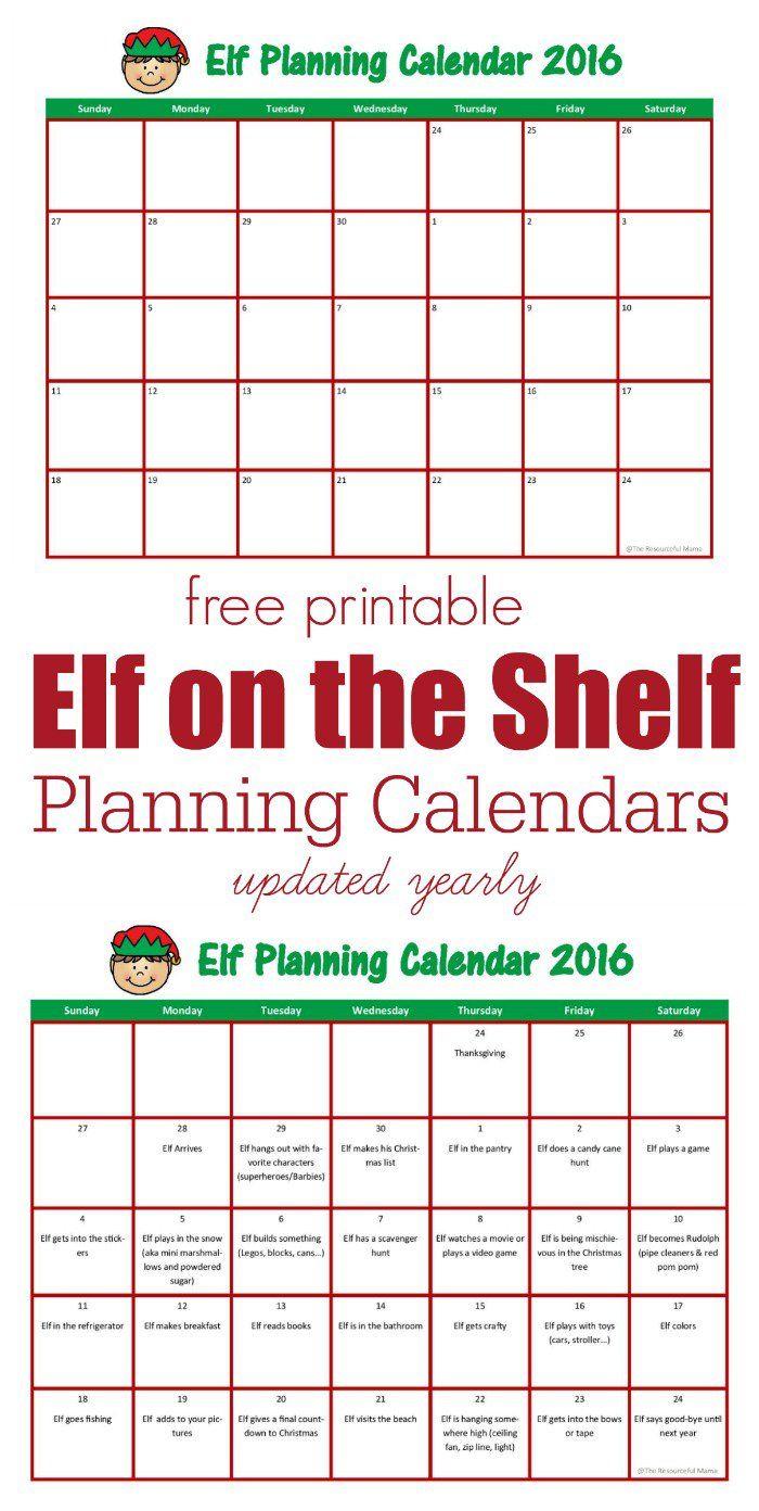 Family planning Elf on the Shelf arrival with a calendar