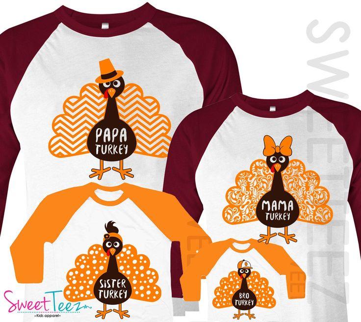 Family Thanksgiving Turkey Matching Shirts