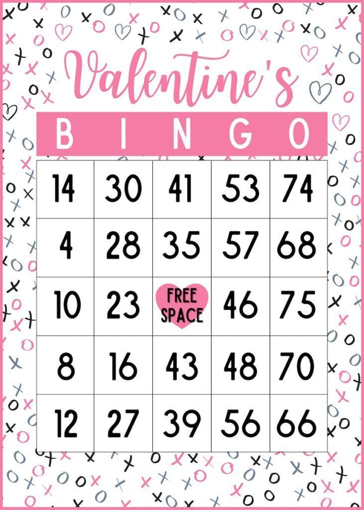 Valentine's Day bingo game for families