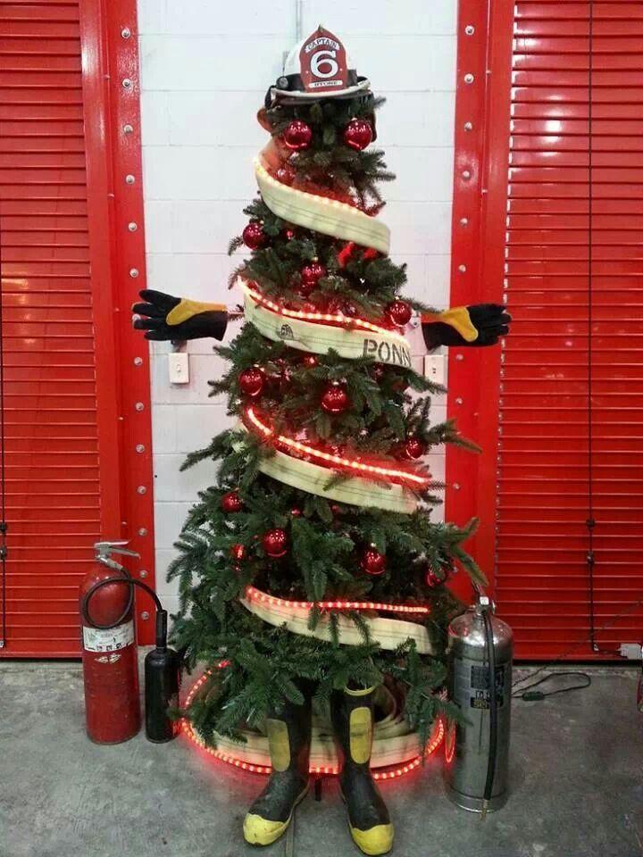 Firefighter Christmas Shirt with Santa Hat