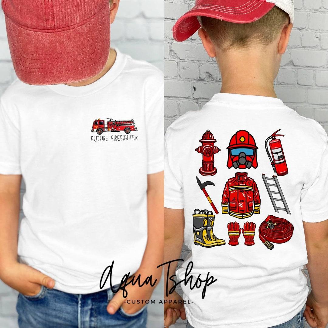 Firefighter Girlfriend Shirt with a Red Firetruck Graphic