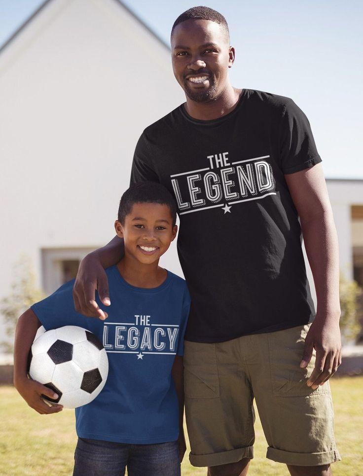 First Father's Day Matching Shirts Dad and Son