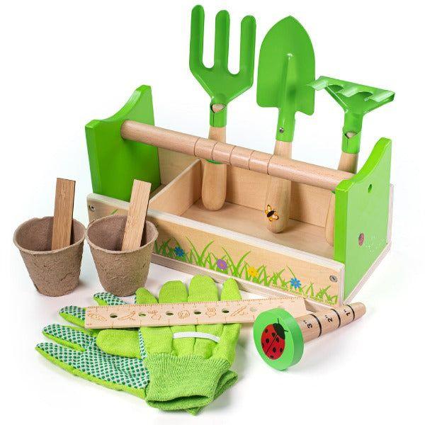 Gardening Tools Arranged on a Wooden Table