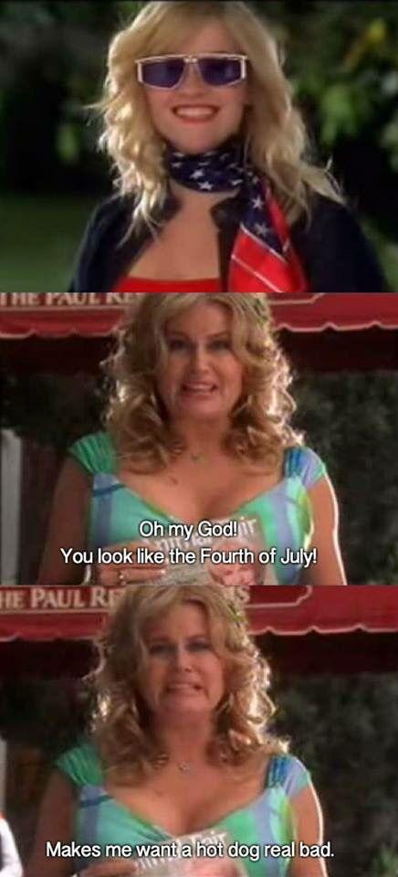 group of friends wearing legally blonde 4th of july shirts