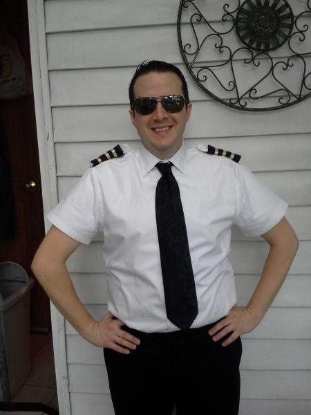 Man wearing an Aviator Van Heusen shirt with jeans