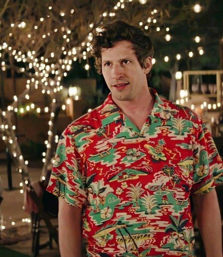 man wearing hawaiian christmas shirt