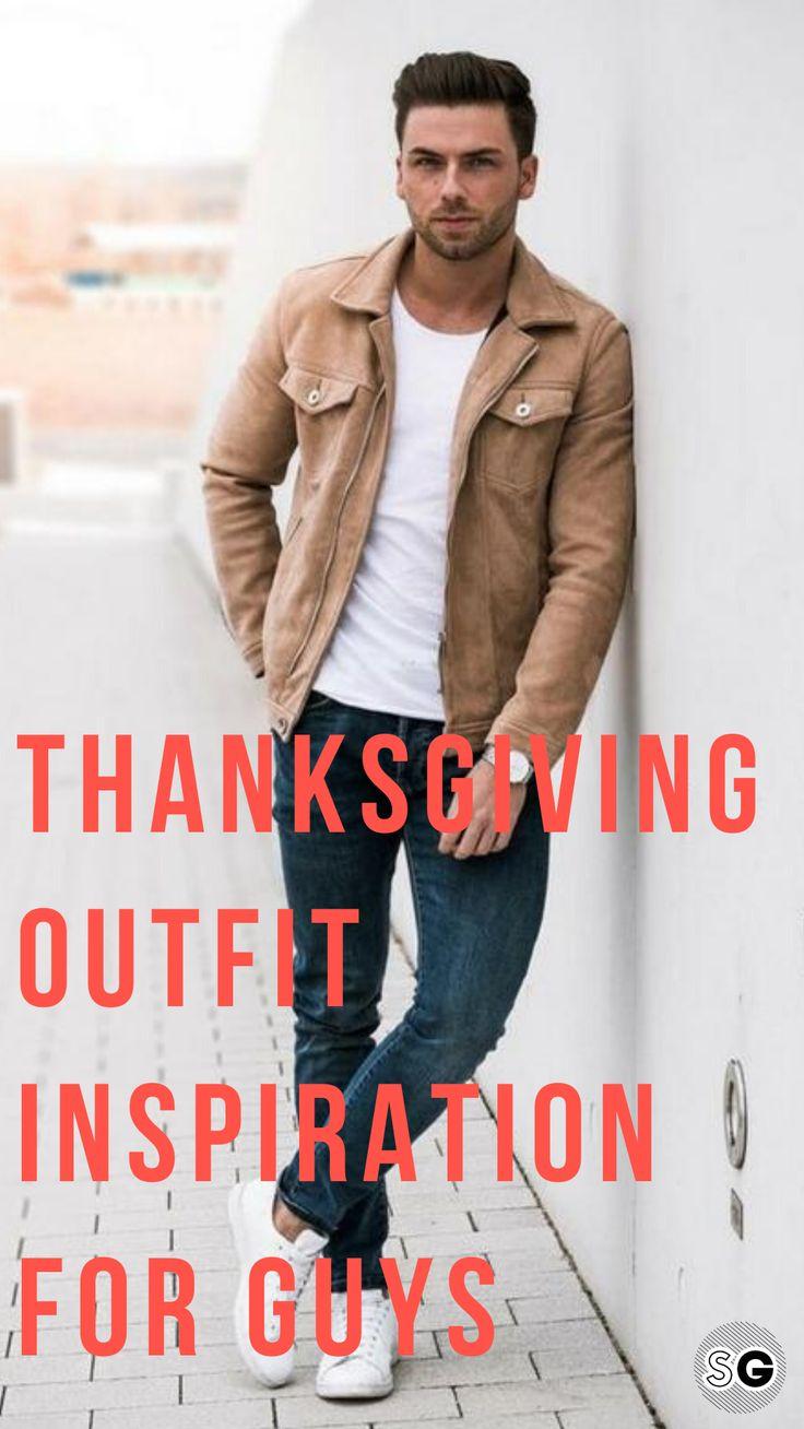 man wearing thanksgiving shirt with family