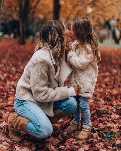 Mother and Daughter Matching Hoodies Autumn Leaves