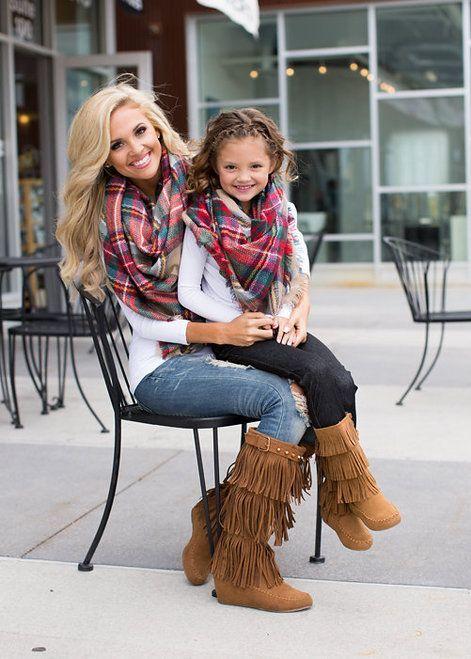 Matching Mother Daughter Plaid Shirts