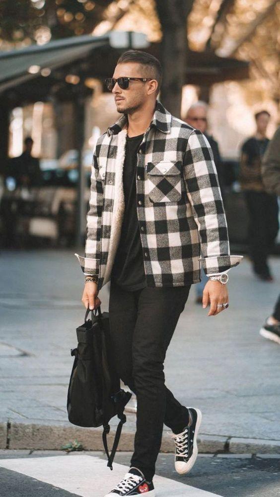 mens christmas plaid flannel shirt