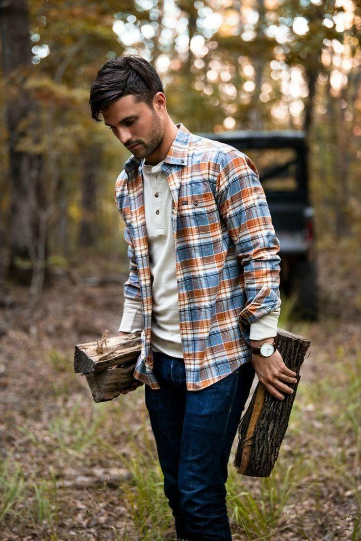 Men's Thanksgiving Long Sleeve Shirt Flannel Design