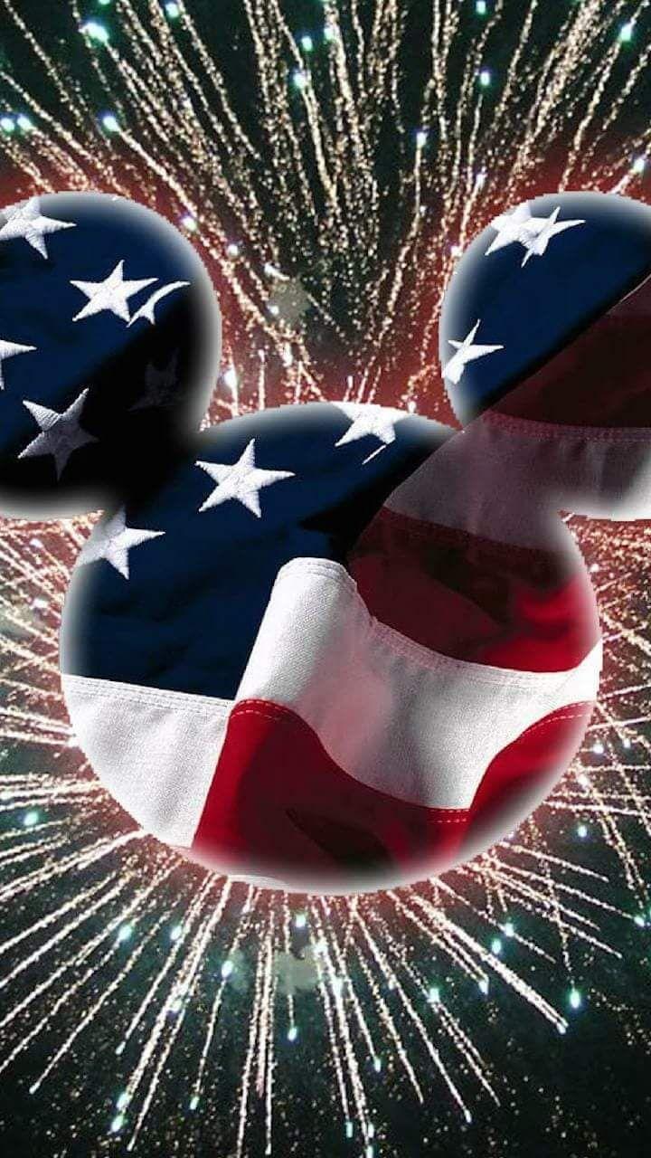 Mickey Mouse 4th of July Shirt with Fireworks Background
