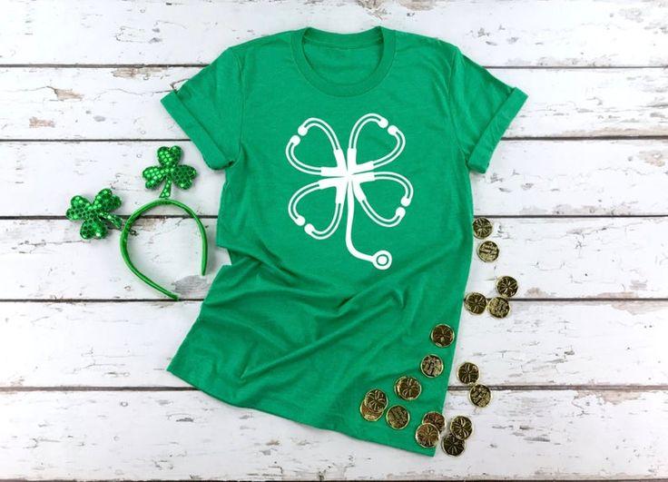 Nurse St Patrick's Day Shirt with Shamrock Stethoscope