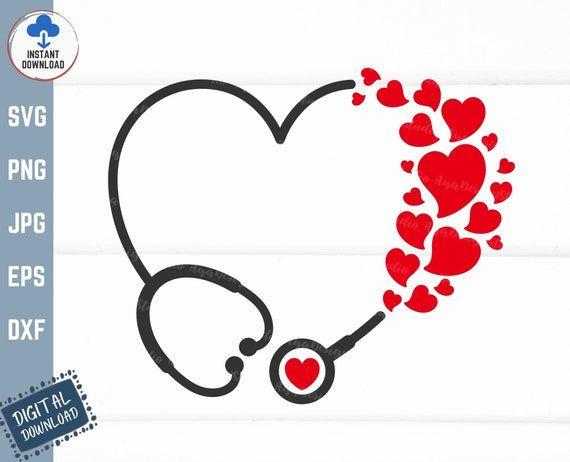 Valentines Day Nurse Shirt Hearts and Stethoscope