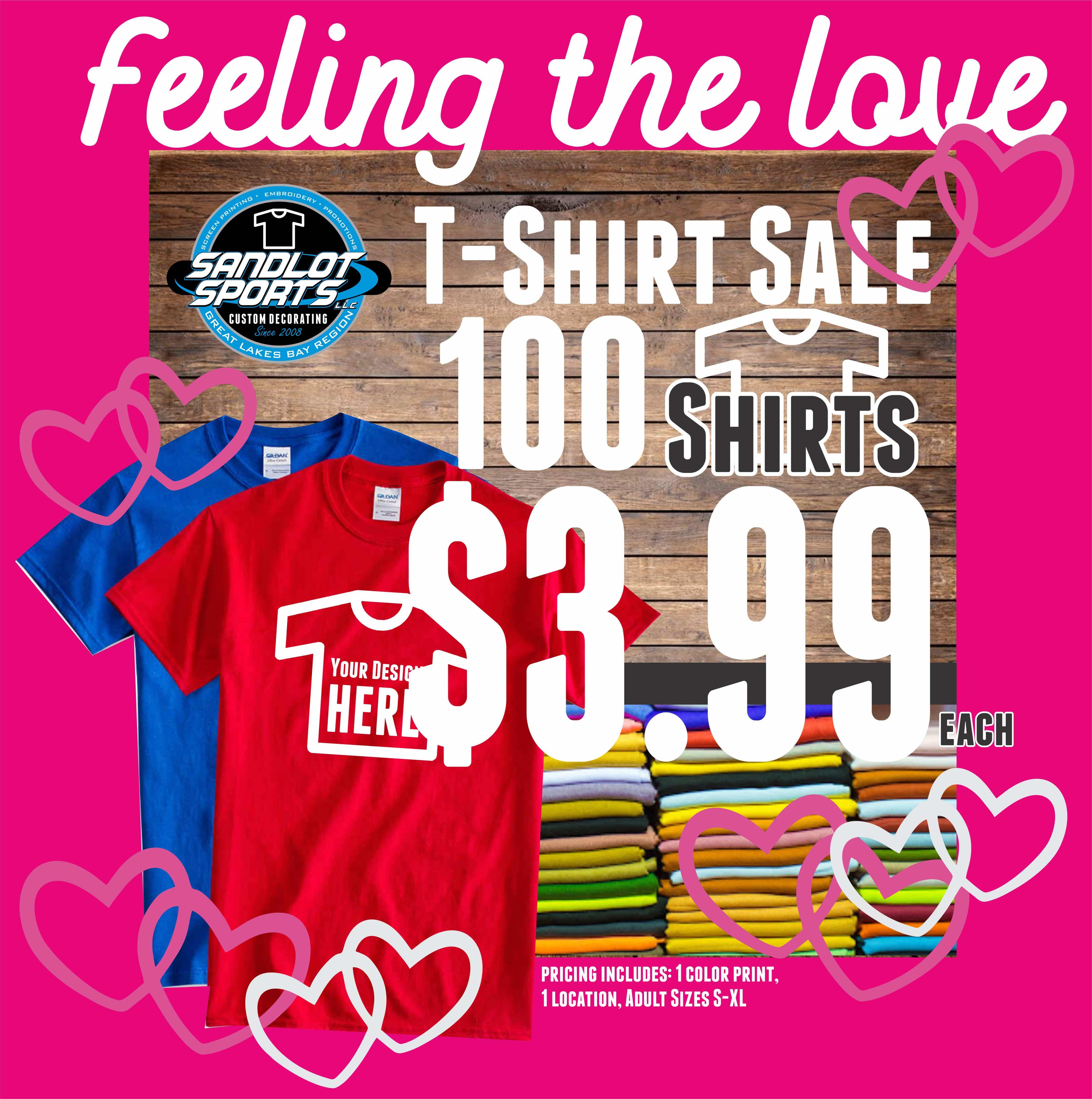 A custom-printed T-shirt for Valentine's Day with a unique design