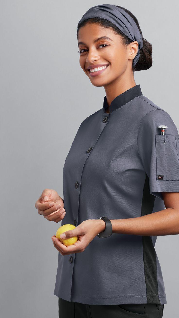 Professional Chef In Kitchen Wearing Chef Collar Shirt