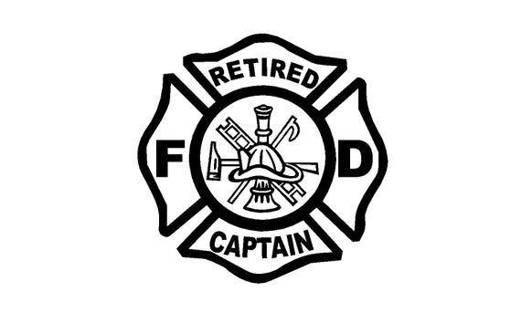 Retired Firefighter Maltese Cross T-Shirt Design