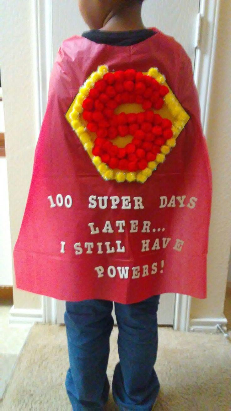 A boy's 100 days of school shirt with 100 legos attached