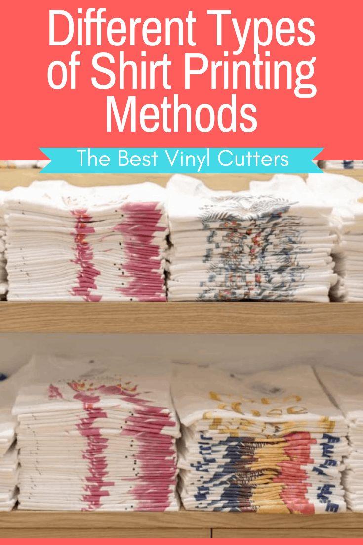 different shirt printing options including screen printing and DTG