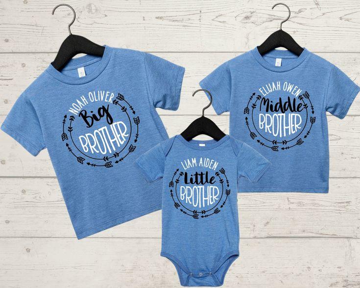 Sibling Shirts Featuring Big Brother Middle Brother Little Sister
