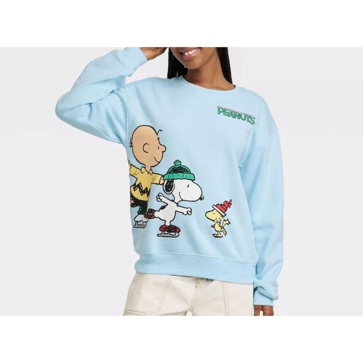 Snoopy Christmas Sweatshirt Womens Classic Crewneck