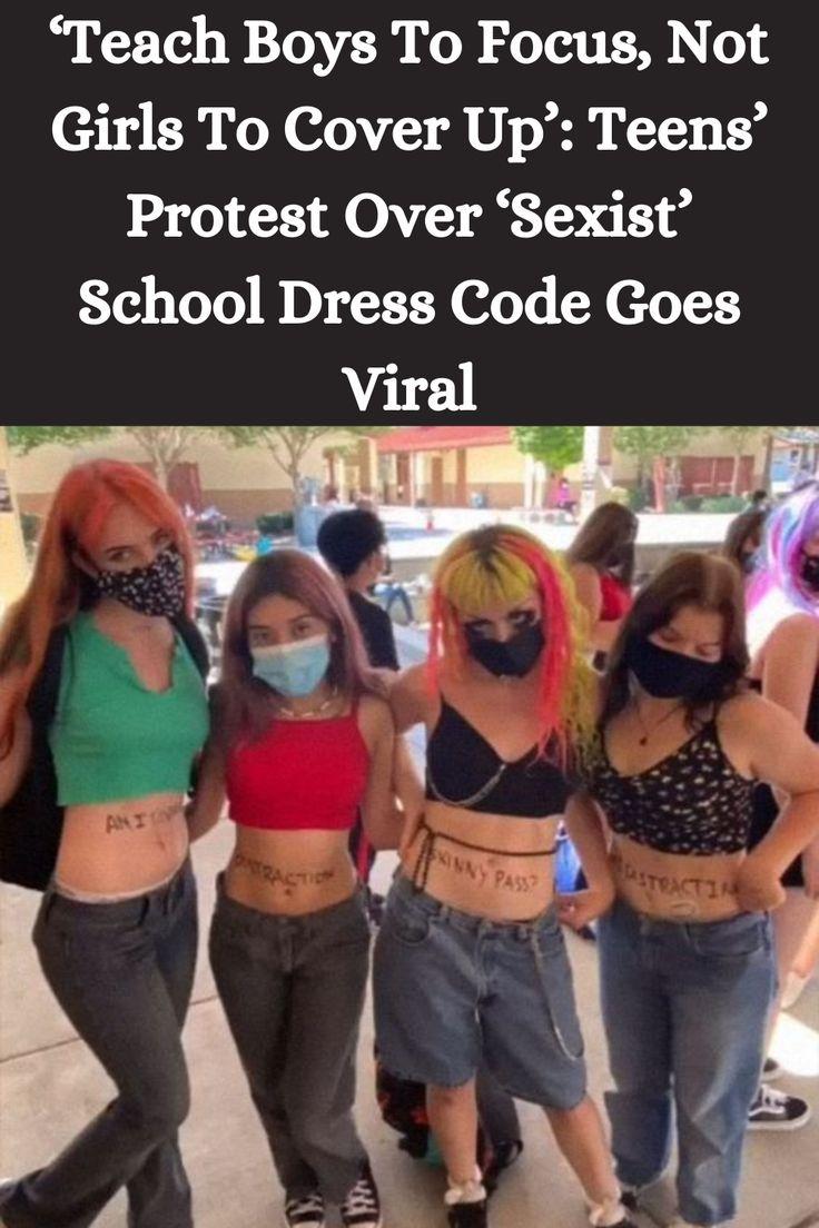 Students protesting against dress code restrictions.