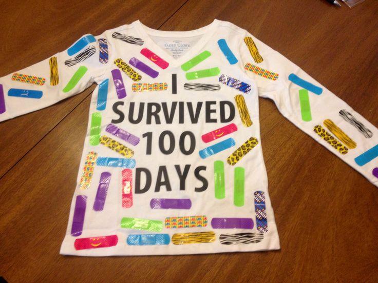 i survived 100 days of school shirt with bandages