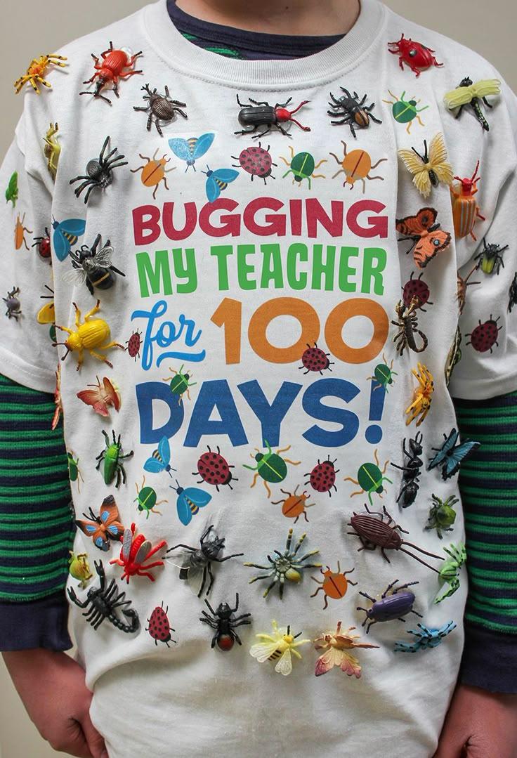 Group of Teachers Wearing 100 Days Shirts