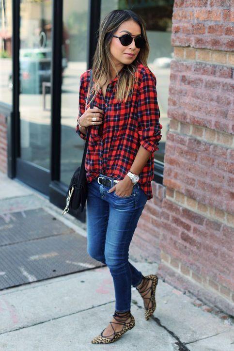 Toddler Boy Wearing Red and Black Plaid Thanksgiving Shirt