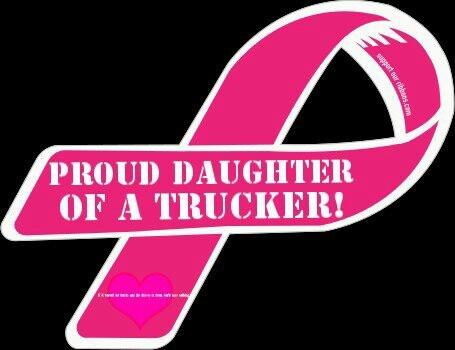 Trucker's Girlfriend Wearing Tee Shirt Showing Pride