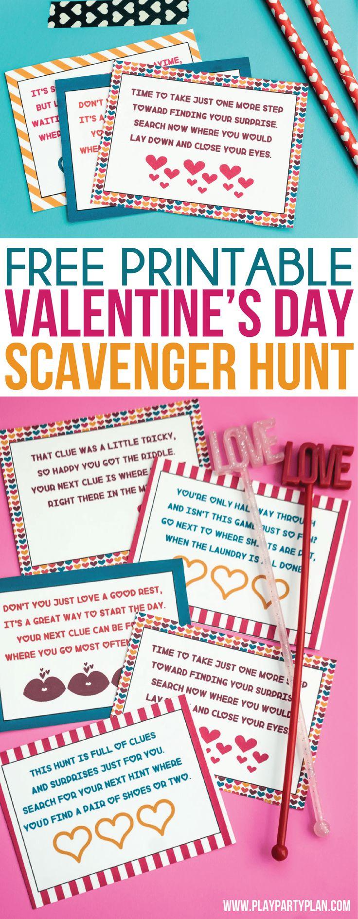 Valentine's Day Scavenger Hunt Clues