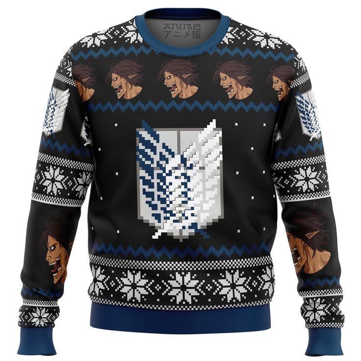 Woman Wearing Demon Slayer Ugly Christmas Sweater at Party