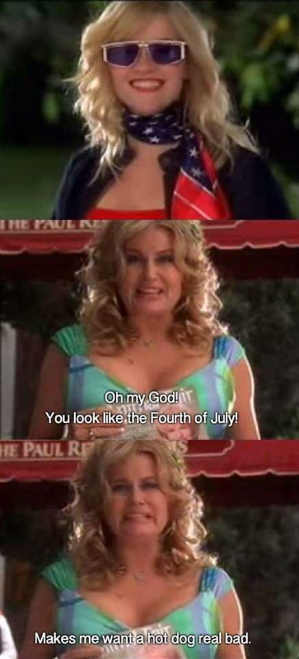 woman wearing legally blonde 4th of july shirt and sunglasses
