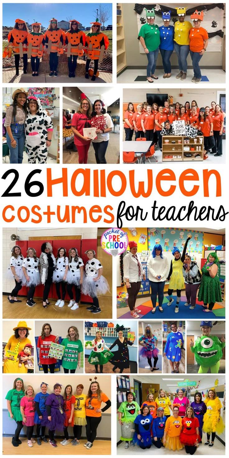 Preschool teacher in Halloween shirt reading to children